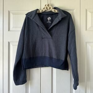 Free People Navy Pullover Sweatshirt